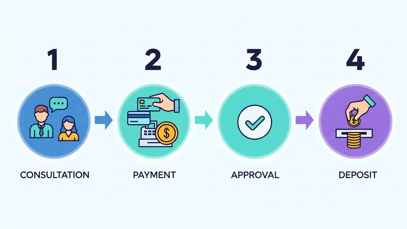 카드로 현금 만드는법 절차를 설명하는 다이어그램 - legality-safety-cash-methods-16-2